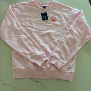 Roller Rabbit Light Pink Sweatshirt with Orange Embroidered Logo